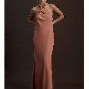 BHLDN by Anthropologie Ruby Twist Halter Satin Gown